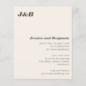 Haushaltsmonogramm Elfenbein Foto Einladung Hochze (Vorderseite)