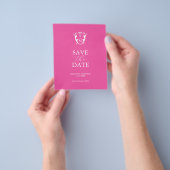 Haushaltsmonogramm Fuchsia Save the Date Flyer (Gruppe)