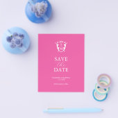 Haushaltsmonogramm Fuchsia Save the Date Flyer (Einzeln)