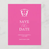 Haushaltsmonogramm Fuchsia Save the Date Flyer (Vorne)