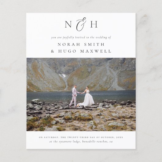 Haushaltsmonogramm in einem QR-Code-Foto Hochzeit (Vorderseite)