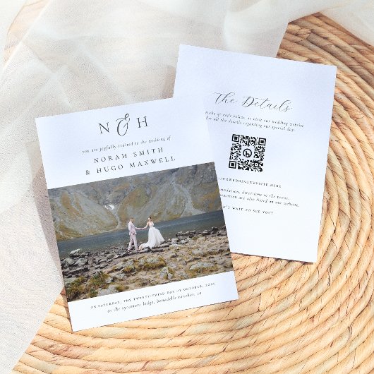 Haushaltsmonogramm in einem QR-Code-Foto Hochzeit
