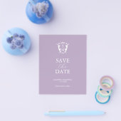 Haushaltsmonogramm Lilac Save the Date Flyer (Einzeln)