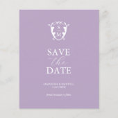 Haushaltsmonogramm Lilac Save the Date Flyer (Vorne)