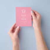 Haushaltsmonogramm Save the Date rosa Flyer (Gruppe)