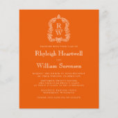 Haushaltsmonogramm Wappen Persimmon Hochzeit Einla (Vorderseite)