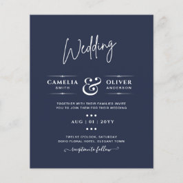 HAUSHALTSNavy Blue Monochrome WEDING Flyer