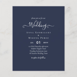 HAUSHALTSNavy Blue Monochrome WEDING Flyer