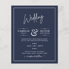 HAUSHALTSNavy Blue Monochrome WEDING Flyer