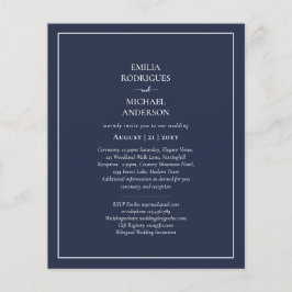HAUSHALTSNavy Blue Monochrome WEDING Flyer