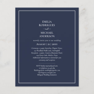 HAUSHALTSNavy Blue Monochrome WEDING Flyer