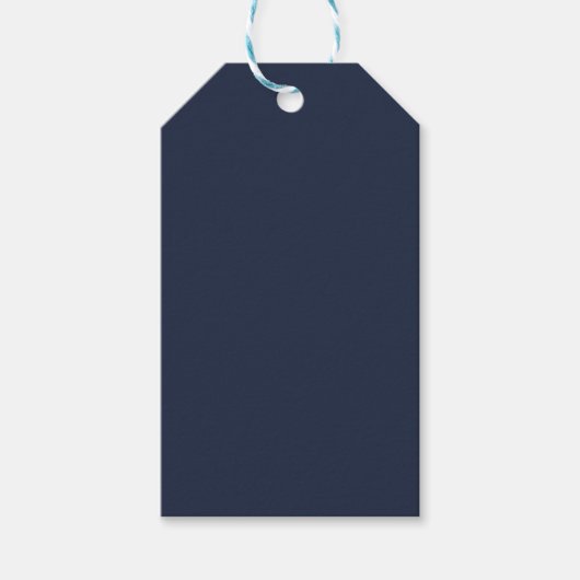HAUSHALTSNavy Blue Monochrome WEDING Geschenkanhänger (Vorderseite)