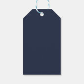 HAUSHALTSNavy Blue Monochrome WEDING Geschenkanhänger (Rückseite)