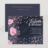 HAUSHALTSNavy Rosa Rosegold Hochzeit Floral (Vorne/Hinten)