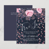 HAUSHALTSNavy Rosa Rosegold Hochzeit Floral (Vorne/Hinten)