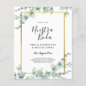 HAUSHALTSNUESTRA BODA Eucalyptus GOLD QR CODE Flyer (Vorne)