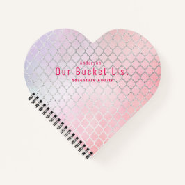 Haushaltspaare Pink BUCKET LIST Keepake Geschenk Notizblock