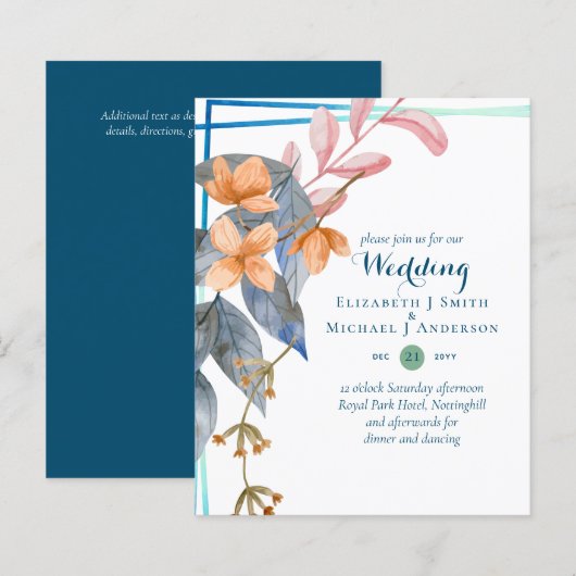 HAUSHALTSPARTENBlätter Hochzeit im Herbst lädt Aqu (Vorne/Hinten)