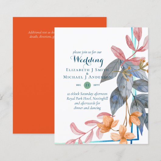 HAUSHALTSPARTENBlätter Hochzeit im Herbst lädt Aqu (Vorne/Hinten)