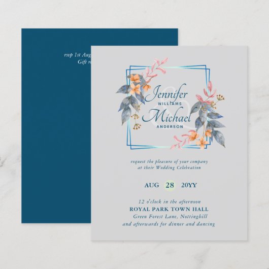 HAUSHALTSPARTENBlätter Hochzeit im Herbst lädt Aqu (Vorne/Hinten)