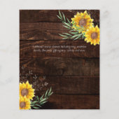 HAUSHALTSPARTENsonnenblumen Rustikale Holzverheira Flyer (Hinten)