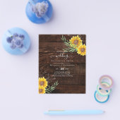 HAUSHALTSPARTENsonnenblumen Rustikale Holzverheira Flyer (Einzeln)