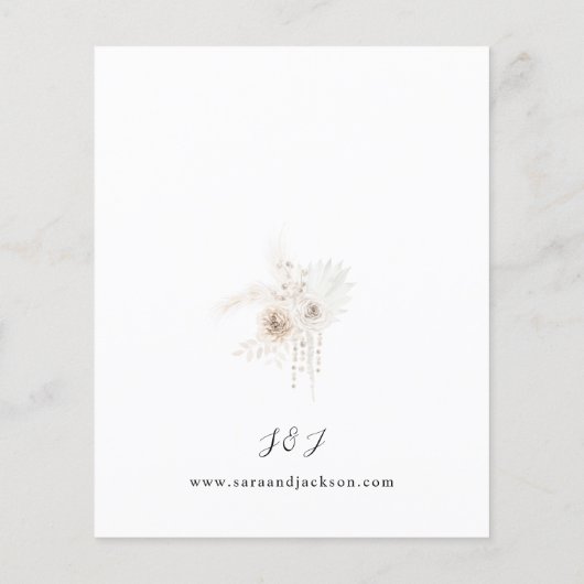 Haushaltsperlen und Hochzeiten mit weißer Blüte Flyer (Hinten)