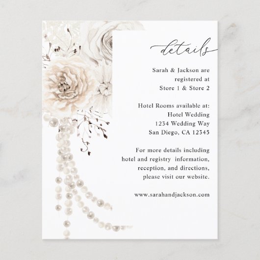 Haushaltsperlen und Weiße Blumendetails (Vorderseite)