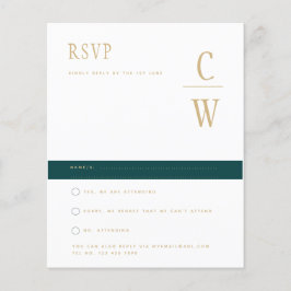 HAUSHALTSPfau AQUAMARIN grünes Gold Hochzeit RSVP