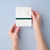 HAUSHALTSPfau AQUAMARIN grünes Gold Hochzeit RSVP Flyer (Gruppe)