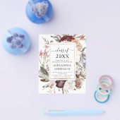 Haushaltsplan 2022 Abschluss Boho Dusty Pink Burgu Flyer (Einzeln)