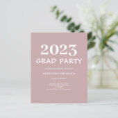 Haushaltsplan 2023 Abschluss Rosa Party Einladung (Stehend Vorderseite)