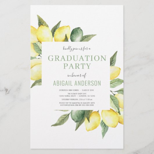 Haushaltsplan 2023 Foto Lemon Grad Party Einladung Flyer (Vorne)