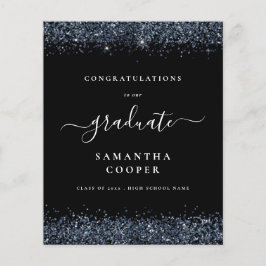 Haushaltsplan 2024 Abschluss Blue Glitzer Black An