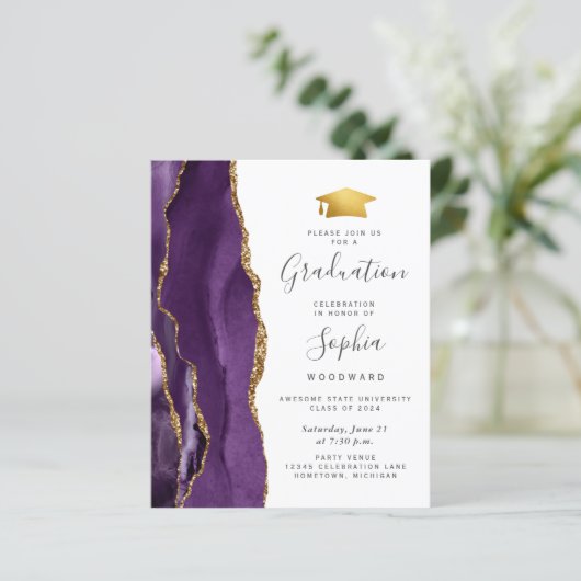 Haushaltsplan 2024 Abschluss Lila Agate Foto Einla (Stehend Vorderseite)