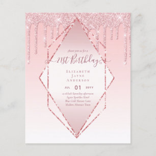 HAUSHALTSPLAN 21. Geburtstags Dripping Glitzer Gla Flyer