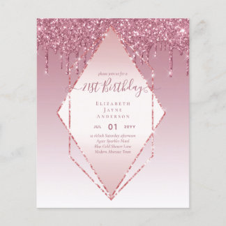 HAUSHALTSPLAN 21. Geburtstags Dripping Glitzer Gla Flyer