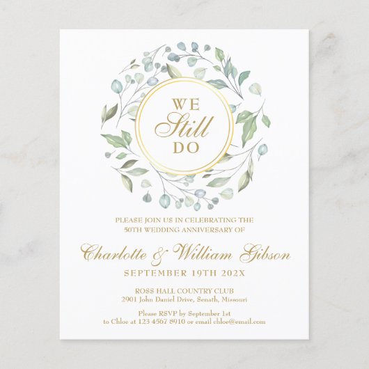 Haushaltsplan 50 Jahre Jubiläum Neueinladung (Vorderseite)