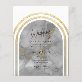 HAUSHALTSPLAN All-in-1 Gray Gold Arch Modern Weddi Flyer