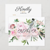 HAUSHALTSPLAN/Blume RSVP-Karte (Vorne/Hinten)