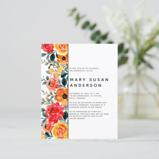 HAUSHALTSPLAN - Blumenfeier zur Einladung zum Lebe (Stehend Vorderseite)