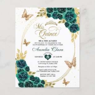 HAUSHALTSPLAN Blumengrün-Schmetterling Quinceanera