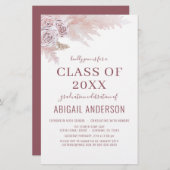 Haushaltsplan Boho Pampas Abschluss Einladung 2023 (Vorne/Hinten)