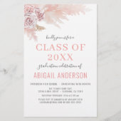 Haushaltsplan Boho Pampas Abschluss Einladung 2023 (Vorderseite)