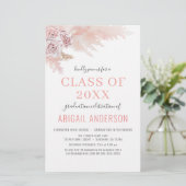 Haushaltsplan Boho Pampas Abschluss Einladung 2023 (Stehend Vorderseite)