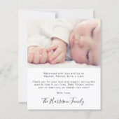 Haushaltsplan Einführung von Fotos Geburtsankündig (Rückseite)