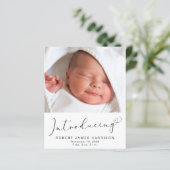 Haushaltsplan Einführung von Fotos Geburtsankündig (Stehend Vorderseite)