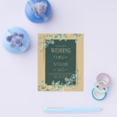 HAUSHALTSPLAN Eukalyptus WEDD GOLD QR CODE EINLADE Flyer (Einzeln)