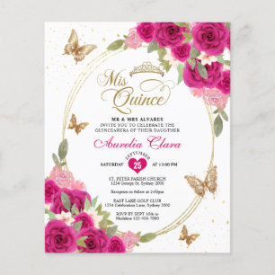 HAUSHALTSPLAN Floral Pink Gold Schmetterling Mis Q
