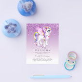 HAUSHALTSPLAN-Kindergeburtstag Einladen Lila Einho Flyer (Einzeln)